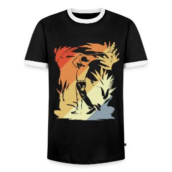 Vintage Golfer - Men's Ringer Shirt - black/white - Front - AI Model Female 172 light (172cm) & AI Model Male 178 light (178cm)