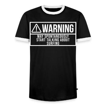 Surfen - Männer Kontrast-T-Shirt - Schwarz/Weiß - Vorne - AI Model Female 172 light (172cm) & AI Model Male 178 light (178cm)