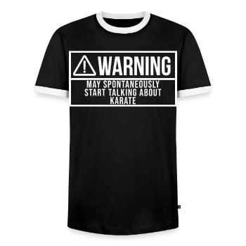 Karate - Men's Ringer Shirt - black/white - Front - AI Model Female 172 light (172cm) & AI Model Male 178 light (178cm)