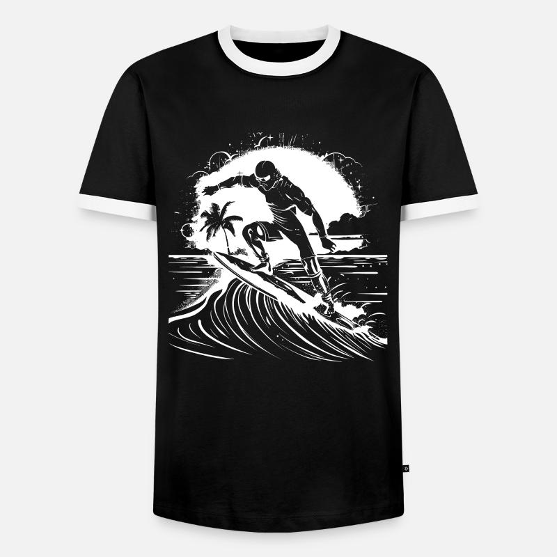 Surfer Graphics - Men's Ringer Shirt - black/white