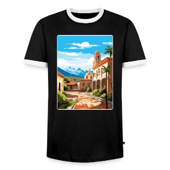 Corboda Argentina Travel Poster Souvenir Paint WPA - Men's Ringer Shirt - black/white - Front - AI Model Female 172 light (172cm) & AI Model Male 178 light (178cm)