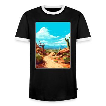 Jujuy Argentina Travel Poster Souvenir Paint WPA - Men's Ringer Shirt - black/white - Front - AI Model Female 172 light (172cm) & AI Model Male 178 light (178cm)