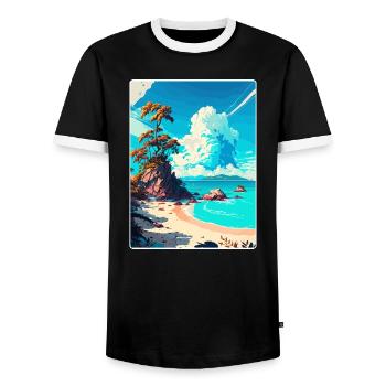 Ko Samui Thailand Thai Reise Poster Souvenir WPA - Männer Kontrast-T-Shirt - Schwarz/Weiß - Vorne - AI Model Female 172 light (172cm) & AI Model Male 178 light (178cm)