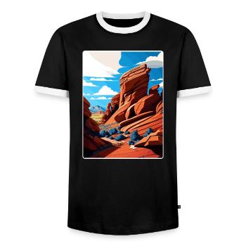 Red Rocks Park Und Amphitheater Colorado Reisen - Männer Kontrast-T-Shirt - Schwarz/Weiß - Vorne - AI Model Female 172 light (172cm) & AI Model Male 178 light (178cm)