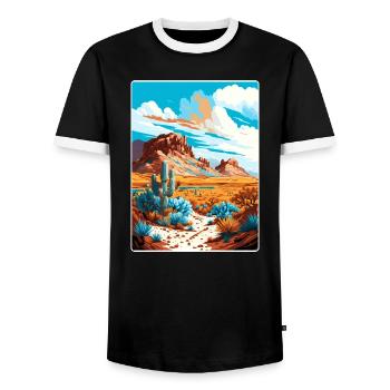 Big Bend National Park Travel Poster Souvenir WPA - Men's Ringer Shirt - black/white - Front - AI Model Female 172 light (172cm) & AI Model Male 178 light (178cm)