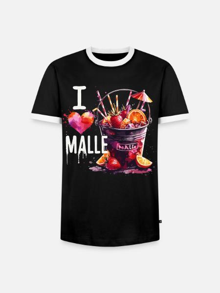 Ich liebe Malle Mallorca Geschenk - Männer Kontrast-T-Shirt - Schwarz/Weiß