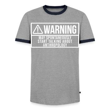 Anthropology - Men's Ringer Shirt - grey/navy  - Front - AI Model Female 172 light (172cm) & AI Model Male 178 light (178cm)