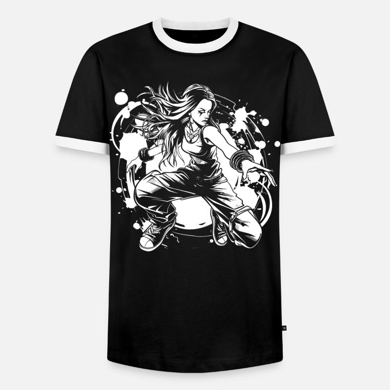 Breakdancer Mädchen - Männer Kontrast-T-Shirt - Schwarz/Weiß