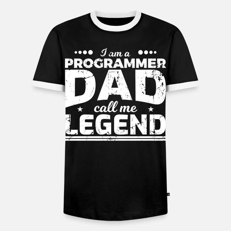 Papa codeur - T-shirt contrasté Homme - noir/blanc