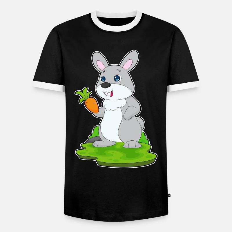 Rabbit Carrot - Men's Ringer Shirt - black/white