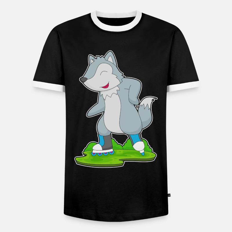 Wolf Inline skating Inline skates - Männer Kontrast-T-Shirt - Schwarz/Weiß