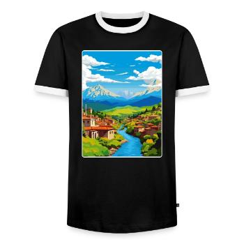 Antakya Turquie Turquie Affiche de voyage vintage souvenir - T-shirt contrasté Homme - noir/blanc - Devant - AI Model Female 172 light (172cm) & AI Model Male 178 light (178cm)