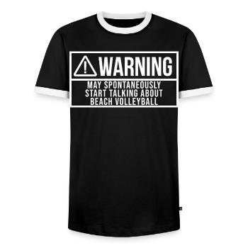 Volley-ball de plage Volley-Volley-ball de plage Volley-volley de plage - T-shirt contrasté Homme - noir/blanc - Devant - AI Model Female 172 light (172cm) & AI Model Male 178 light (178cm)