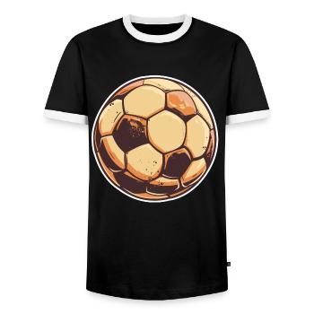 Graphisme rétro football - T-shirt contrasté Homme - noir/blanc - Devant - AI Model Female 172 light (172cm) & AI Model Male 178 light (178cm)