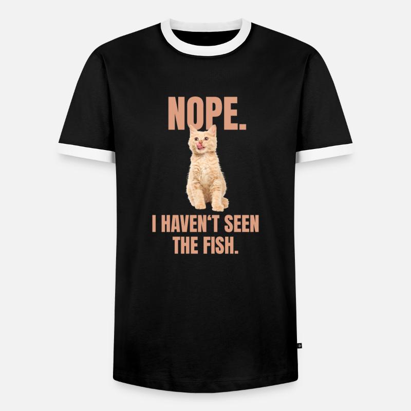 Freche Katze Meme - Männer Kontrast-T-Shirt - Schwarz/Weiß