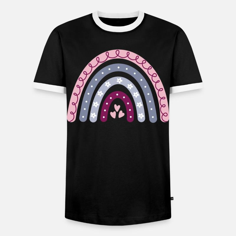 Boho Regenbogen - Männer Kontrast-T-Shirt - Schwarz/Weiß