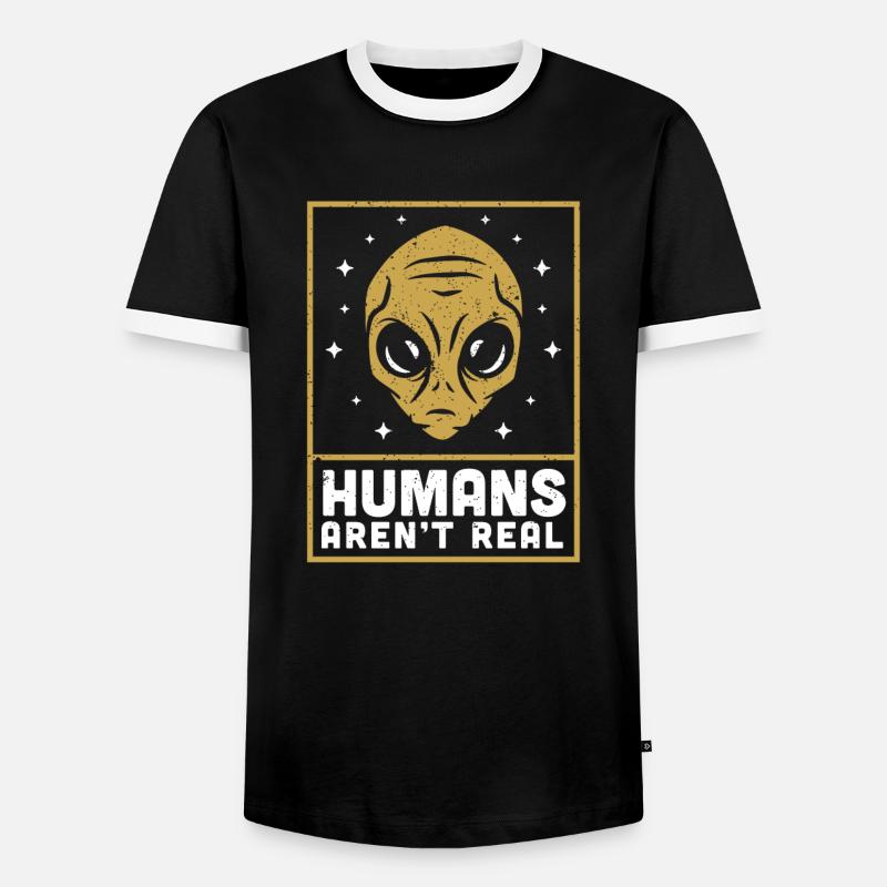Alien Alien Space Humans A'rent Real - Men's Ringer Shirt - black/white