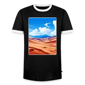 Great Sand Dunes National Park Colorado Travel WPA - Men's Ringer Shirt - black/white - Front - AI Model Female 172 light (172cm) & AI Model Male 178 light (178cm)