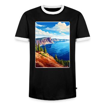 Affiche de voyage du parc national des Great Smoky Mountains - T-shirt contrasté Homme - noir/blanc - Devant - AI Model Female 172 light (172cm) & AI Model Male 178 light (178cm)