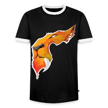 Lion flamboyant illustration vectorielle - T-shirt contrasté Homme - noir/blanc - Devant - AI Model Female 172 light (172cm) & AI Model Male 178 light (178cm)