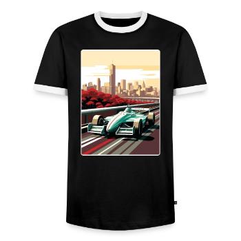 Melbourne Circuit Motorsport Rennen Australien Rennen - Männer Kontrast-T-Shirt - Schwarz/Weiß - Vorne - AI Model Female 172 light (172cm) & AI Model Male 178 light (178cm)