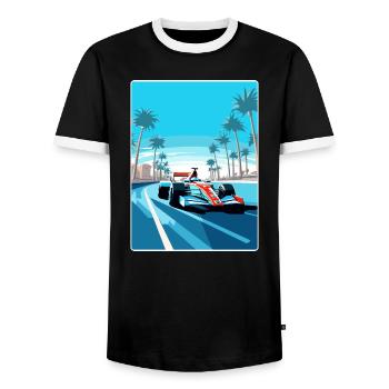 Abu Dhabi Circuit Motorsport Race Uae Travel Card - Männer Kontrast-T-Shirt - Schwarz/Weiß - Vorne - AI Model Female 172 light (172cm) & AI Model Male 178 light (178cm)