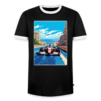 Monte Carlo Circuit Motorsport Race Monaco Race - T-shirt contrasté Homme - noir/blanc - Devant - AI Model Female 172 light (172cm) & AI Model Male 178 light (178cm)
