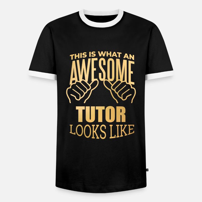 Tutor - Männer Kontrast-T-Shirt - Schwarz/Weiß