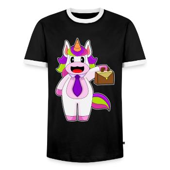 Einhorn Handtasche - Männer Kontrast-T-Shirt - Schwarz/Weiß - Vorne - AI Model Female 172 light (172cm) & AI Model Male 178 light (178cm)