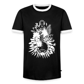 Style de dessin animé banjo - T-shirt contrasté Homme - noir/blanc - Devant - AI Model Female 172 light (172cm) & AI Model Male 178 light (178cm)