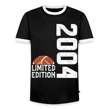 20th Anniversary 2004 Limited Edition Rugby - Men's Ringer Shirt - black/white - Front - AI Model Female 172 light (172cm) & AI Model Male 178 light (178cm)