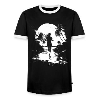 Laufen - Männer Kontrast-T-Shirt - Schwarz/Weiß - Vorne - AI Model Female 172 light (172cm) & AI Model Male 178 light (178cm)