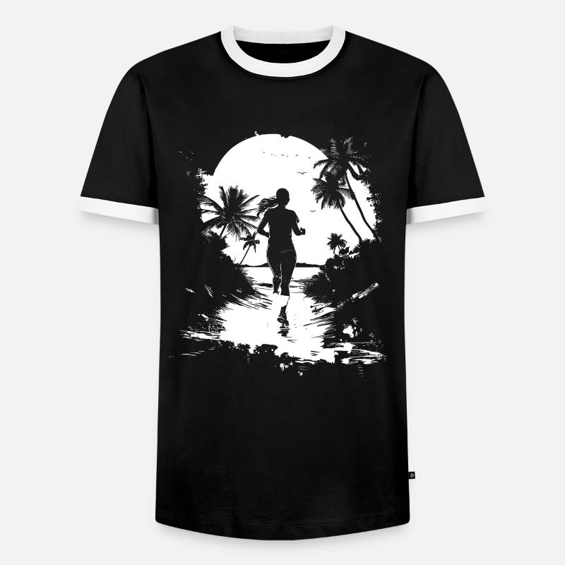 Run - Men's Ringer Shirt - black/white