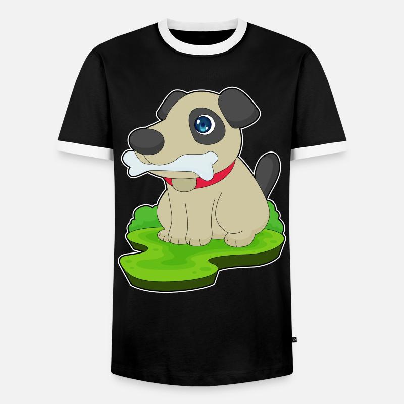 Hund Knochen - Männer Kontrast-T-Shirt - Schwarz/Weiß