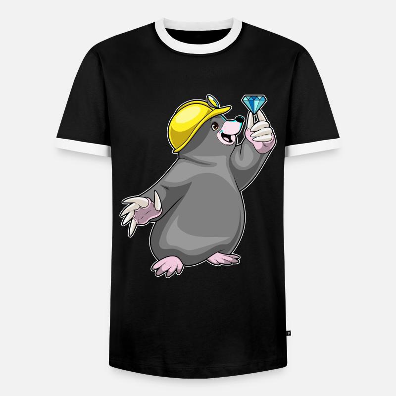 Mole Miner Jewel Mining - Men's Ringer Shirt - black/white