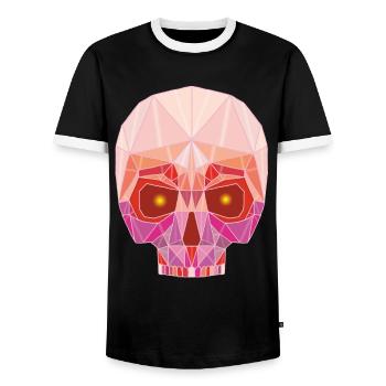 Ruby Skull - Men's Ringer Shirt - black/white - Front - AI Model Female 172 light (172cm) & AI Model Male 178 light (178cm)