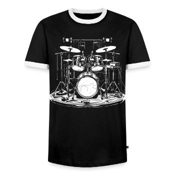 Percussion - T-shirt contrasté Homme - noir/blanc - Devant - AI Model Female 172 light (172cm) & AI Model Male 178 light (178cm)