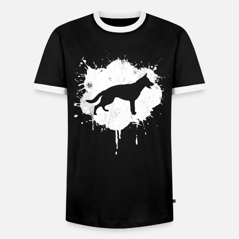 Schäferhund - Männer Kontrast-T-Shirt - Schwarz/Weiß