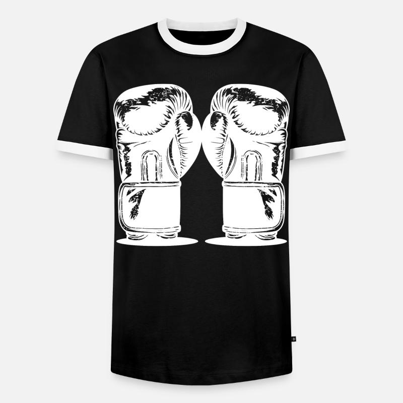 Boxhandschuhe - Männer Kontrast-T-Shirt - Schwarz/Weiß
