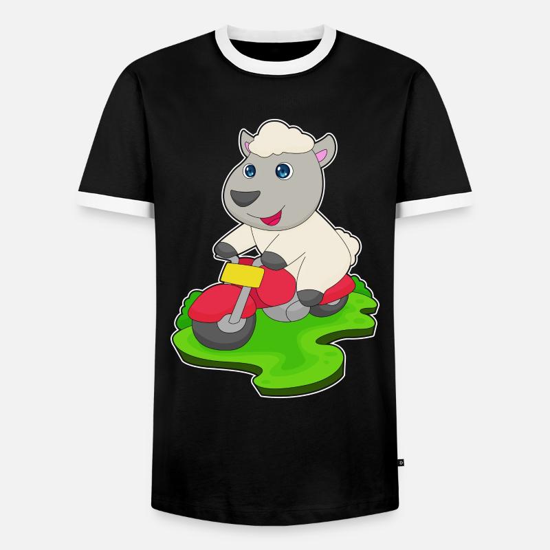 Sheep Scooter - Men's Ringer Shirt - black/white