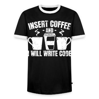Programmierer Lustige Witze - Männer Kontrast-T-Shirt - Schwarz/Weiß - Vorne - AI Model Female 172 light (172cm) & AI Model Male 178 light (178cm)