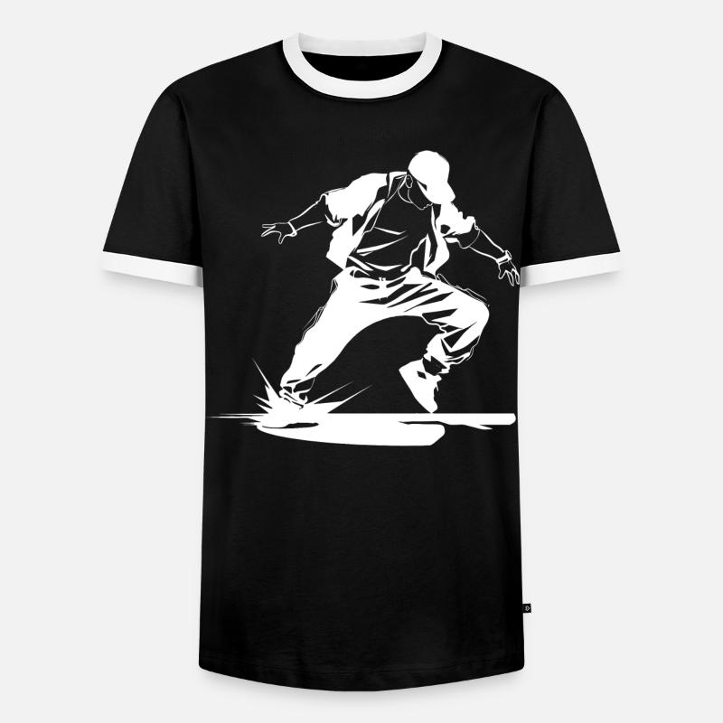 B-Boy Sketch - Men's Ringer Shirt - black/white