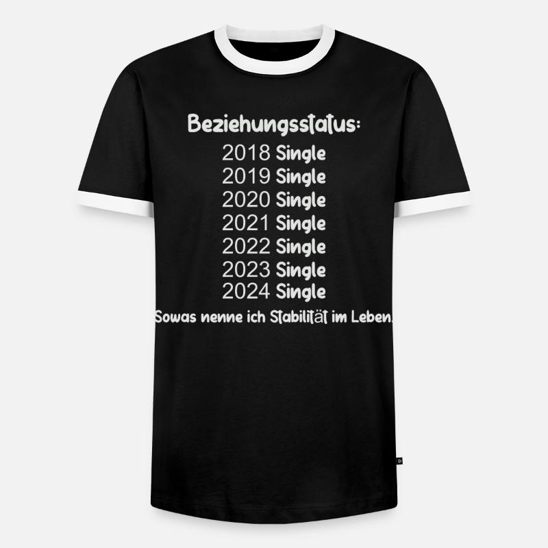 Relationship Status Single - Men's Ringer Shirt - black/white