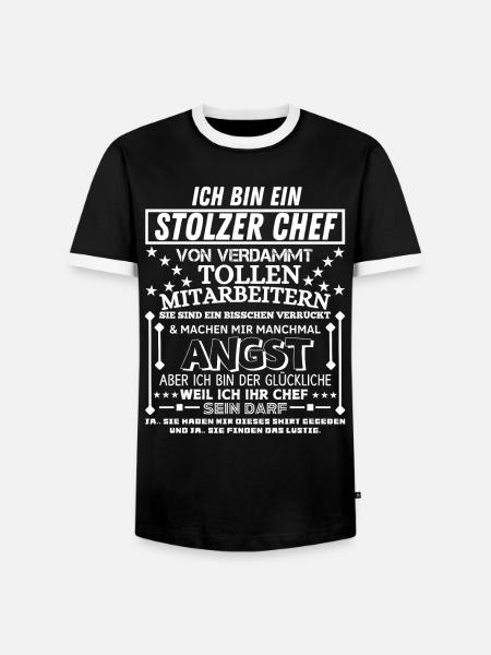 Stolt chef sjov gave til manager kontor - Herre kontrast-T-shirt - sort/hvid