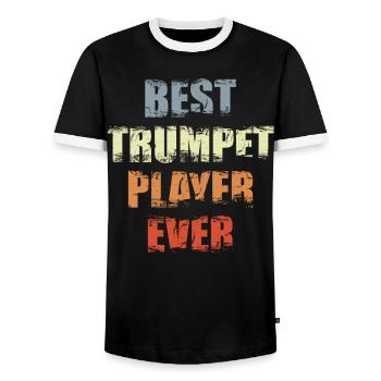 Bester Trompetenspieler - Männer Kontrast-T-Shirt - Schwarz/Weiß - Vorne - AI Model Female 172 light (172cm) & AI Model Male 178 light (178cm)
