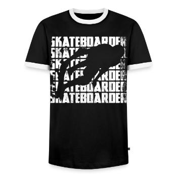 Skateur drôle - T-shirt contrasté Homme - noir/blanc - Devant - AI Model Female 172 light (172cm) & AI Model Male 178 light (178cm)