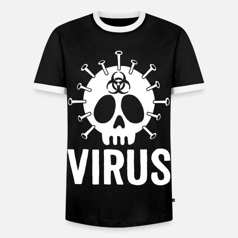 Virus-Schädel - Männer Kontrast-T-Shirt - Schwarz/Weiß