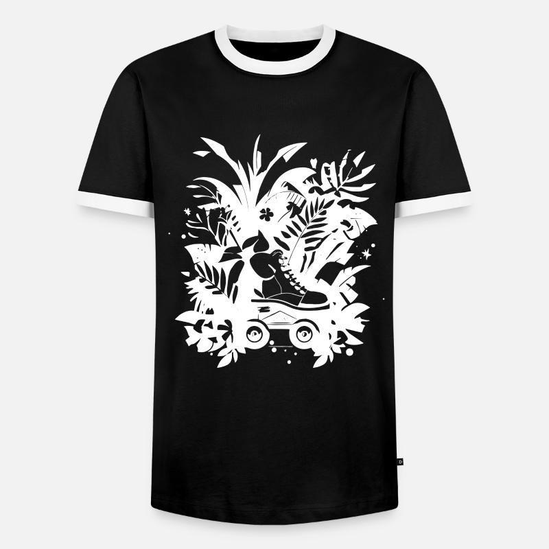 Roller Skating Comic - Men's Ringer Shirt - black/white