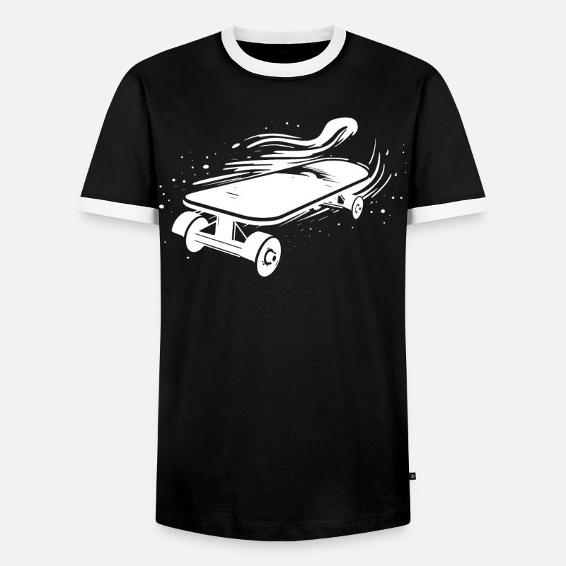 Skateboard Sketch - Men's Ringer Shirt - black/white