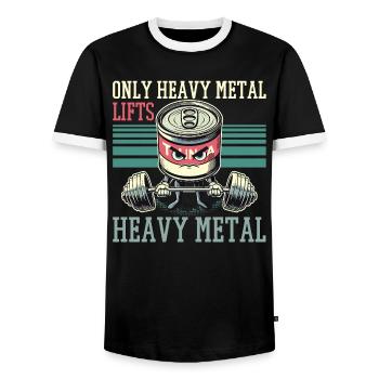 Seulement Heavy Metal Lifts Fitness Drôle Cadeau - T-shirt contrasté Homme - noir/blanc - Devant - AI Model Female 172 light (172cm) & AI Model Male 178 light (178cm)